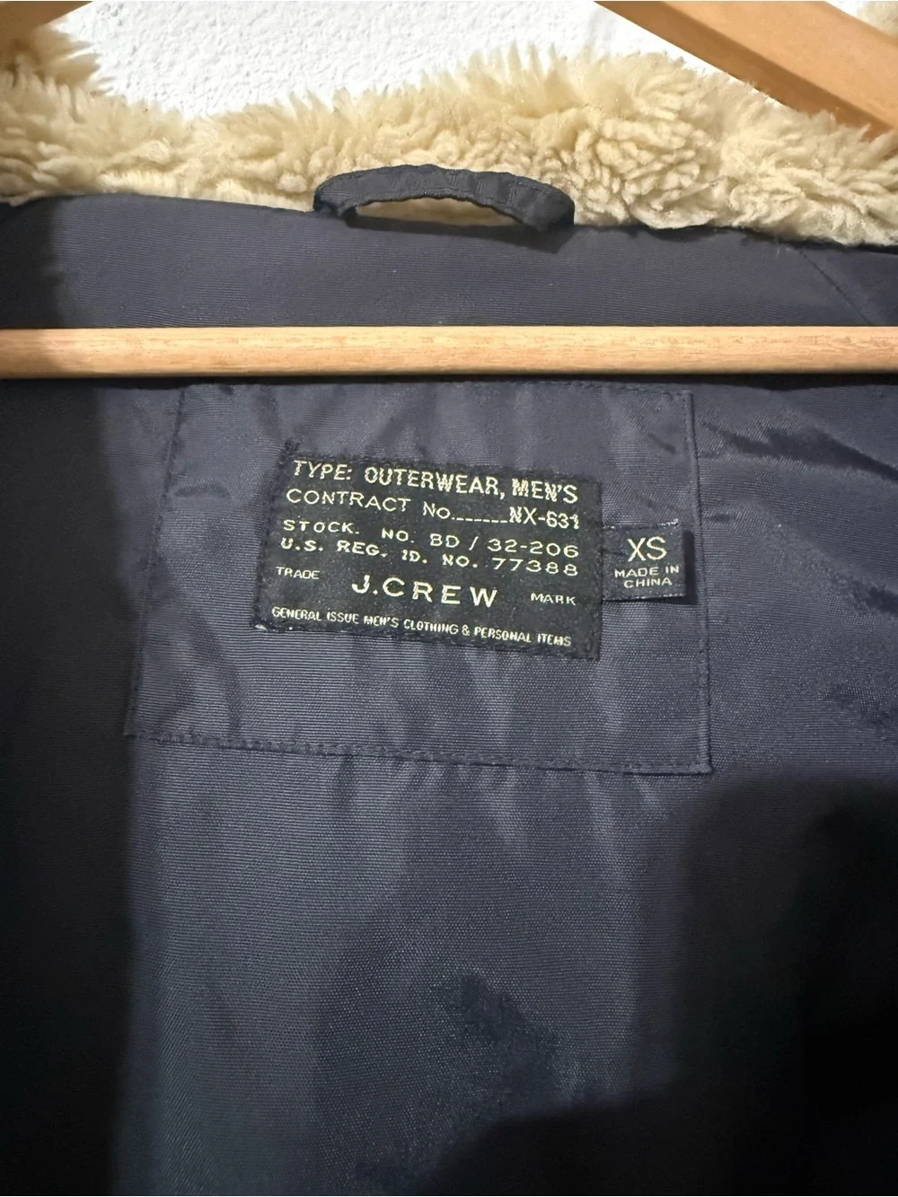 J. Crew jacket Hooded Parka in midnight Navy blue